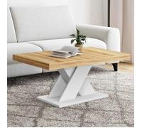 IDMarket - Table Basse Alicia Plateau Bois et Pied X Blanc