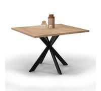 IDMarket - Table Basse carrée Alix 70 cm Pied araignée Bois et Noir