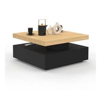 IDMarket - Table Basse carrée pivotante Thea 70 cm Bois et Noir