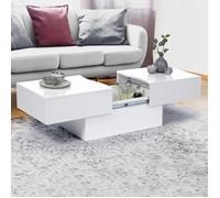 IDMarket Table basse coulissante rectangulaire Marta bois blanc