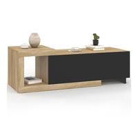 IDMarket - Table Basse Extensible rectangulaire Raphael 100-130 cm 1 Porte Bois et Noir