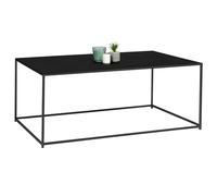 IDMarket - Table Basse Fixe Davis 113 cm métal Noir | Rectangulaire, métal noir mat, design industriel