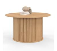 IDMarket - Table Basse Ronde Juliette 70 cm Lattes tasseau Bois Coloris chêne
