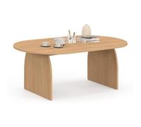 Table basse japandi ovale EDITH 110 cm bois effet hêtre