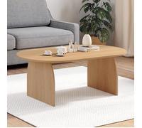 IDMARKET Table basse japandi ovale EDITH 110 cm bois effet hêtre