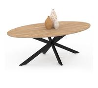 IDMarket - Table Basse Ovale Alix 110 cm Pied araignée Bois et Noir