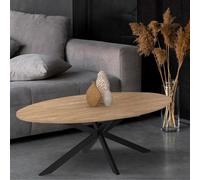 IDMarket - Table Basse Ovale Alix 110 cm Pied araignée Bois et Noir