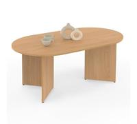 IDMarket Table basse ovale MARTHE 110 cm bois façon hêtre