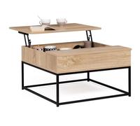 IDMarket - Table basse Detroit - Plateau relevable carrée - Design industriel - Multicolore
