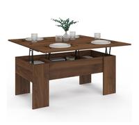 IDMarket - Table basse plateau relevable convertible TARA effet noyer | Rectangulaire, convertible en table à manger, 100 x 50/100 x 45/58,5 cm