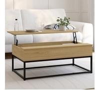 IDMarket – Table basse Detroit – Plateau relevable rectangulaire, design industriel