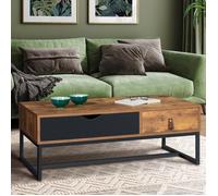 Table Basse Chicago 2 Tiroirs Design Industriel Multicolore
