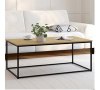 IDMarket – Table basse Detroit rectangulaire 113 cm – Design industriel bois et métal