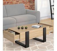 IDMARKET Table basse rectangulaire PHOENIX avec tiroirs 100 cm bois et noir