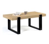 IDMarket Table basse rectangulaire Phoenix Bois et noir