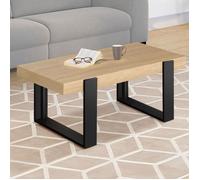 IDMarket Table basse rectangulaire Phoenix Bois et noir
