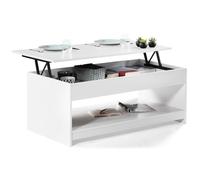 IDMarket - Table Basse rectangulaire Plateau relevable SOA Bois Blanc