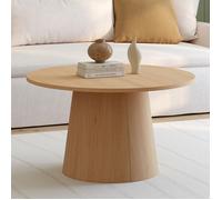 IDMARKET Table basse ronde ANGELE 70 cm pied central bois effet hêtre