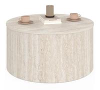 IDMarket - Table Basse Ronde Nova 70 cm Bois Effet travertin | Fixe, style contemporain