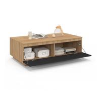 IDMarket - Table Basse TOMI 110 cm avec Porte façon hêtre et Noir