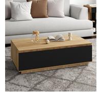 IDMARKET Table basse TOMI 110 cm avec porte façon hêtre et noir