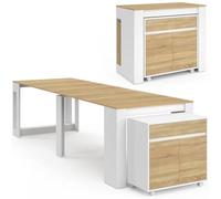 TABLE BUFFET EXT 14P BOIS/BL