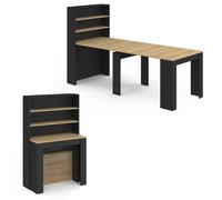 IDMarket - Table Buffet Haut Extensible Orlando 8 Personnes 235 cm | Coloris bois et noir