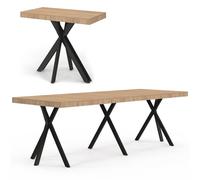 IDMARKET Table console extensible ALIX 10 personnes 235 cm design industriel