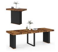IDMARKET Table console extensible EDEN 10 personnes 235 cm bois effet vieilli et noir