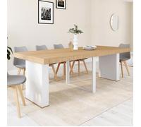IDMarket - Table Console Extensible Eden 10 Personnes 235 cm Bois et Blanc
