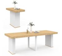 IDMarket - Table Console Extensible Eden 10 Personnes 235 cm Bois et Blanc