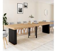 IDMARKET Table console extensible EDEN 14 personnes 300 cm bois et noir