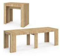 IDMarket - Table console extensible ORLANDO 10 personnes 235 cm | Coloris bois façon hêtre