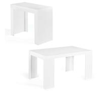 IDMarket - Table Console Extensible Orlando 6 Personnes 140 cm Bois Blanc