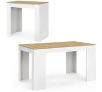 IDMARKET Table console extensible ORLANDO 6 personnes 140 cm bois blanc et façon hêtre