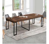 IDMarket Table console extensible TORONTO 10 personnes 235 cm bois foncé design industriel
