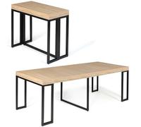 IDMarket - Table console extensible Toronto - 10 personnes, 235 cm - design industriel