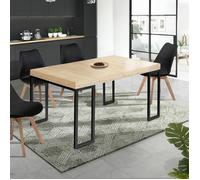 IDMarket - Table console extensible TORONTO 6 personnes 140 cm design industriel
