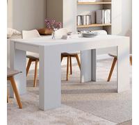 IDMarket Table console extensible Orlando 6 personnes 140 cm bois blanc