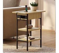 IDMarket Table d'appoint Detroit – chevet avec multiprise, design industriel