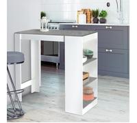 Table De Bar Barth 2 À 4 Personnes Bois Blanc Plateau Effet Béton