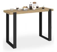 IDMarket - Table haute de bar extensible | PHOENIX 2-4 personnes bois et noir 110 - 150 cm