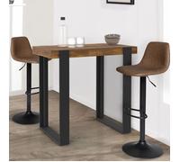 IDMarket - Table Haute de Bar Phoenix Bois foncé Effet Vieilli et Noir 90cm