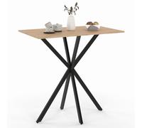 IDMarket - Table Haute de Bar rectangulaire Alix Pied araignée Bois et Noir | Longueur 100 cm