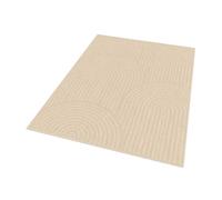 Tapis d'intérieur rectangle JADA à motifs circulaire beige 160 x 220 cm
