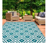 IDMARKET Tapis extérieur BAHAMAS bleu canard 270 x 370 CM