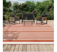 IDMARKET Tapis extérieur RAYURES terracotta 270 x 370 CM