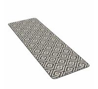 IDMarket – Tapis intérieur d'entrée et de couloir CARAIBA gris et blanc 60 x 180 cm