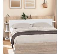 IDMarket - Tête de lit sur Pied CIRI pour lit 140 et 160 cm avec rangements Blanc et Bois