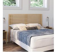 IDMarket Tête de lit sur pied en lattes AVA 160 cm façon bois clair Bleu